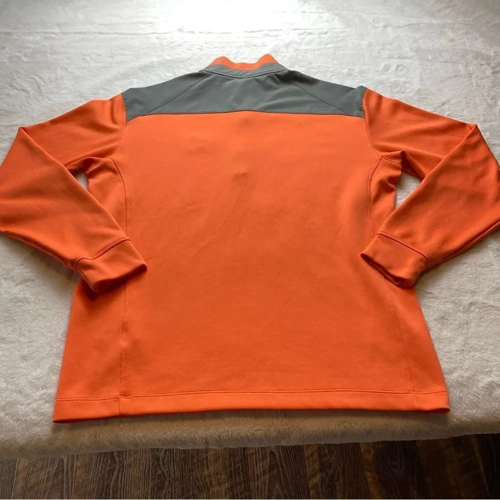 Nike Golf Tour Performance Dri-Fit Orange/Gray 1/2 Zip Pullover Size Medium